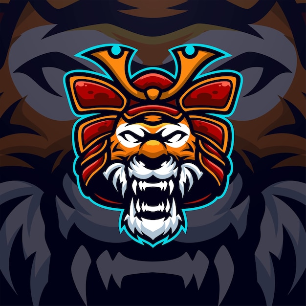 Tiger masscot logo esport illustrazione vettore premium