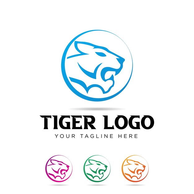 벡터 tiger minimal modern 로고 디자인