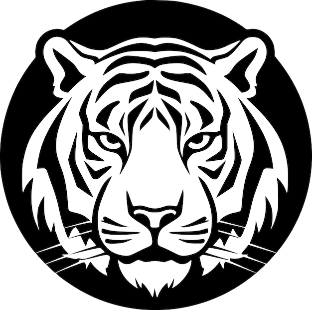 Tiger Minimalist en Flat Logo Vector illustratie