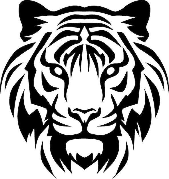 Викторная иллюстрация минималистского и плоского логотипа тигра
