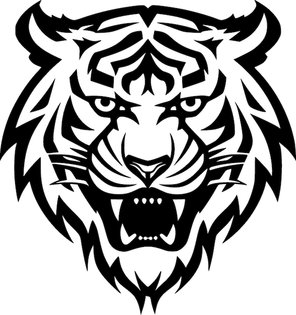 Tiger Minimalist and Flat Logo Vector illustration