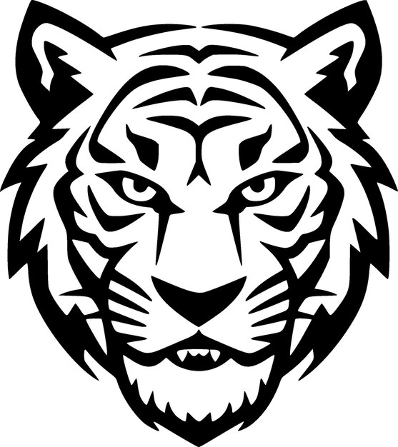 Vettore illustrazione vettoriale di tiger minimalist e flat logo