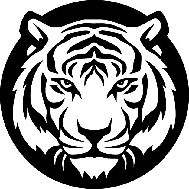 Tiger Minimalist and Flat Logo Vector illustration