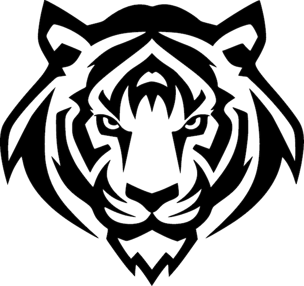 Vector tiger minimalist and flat logo vector illustration