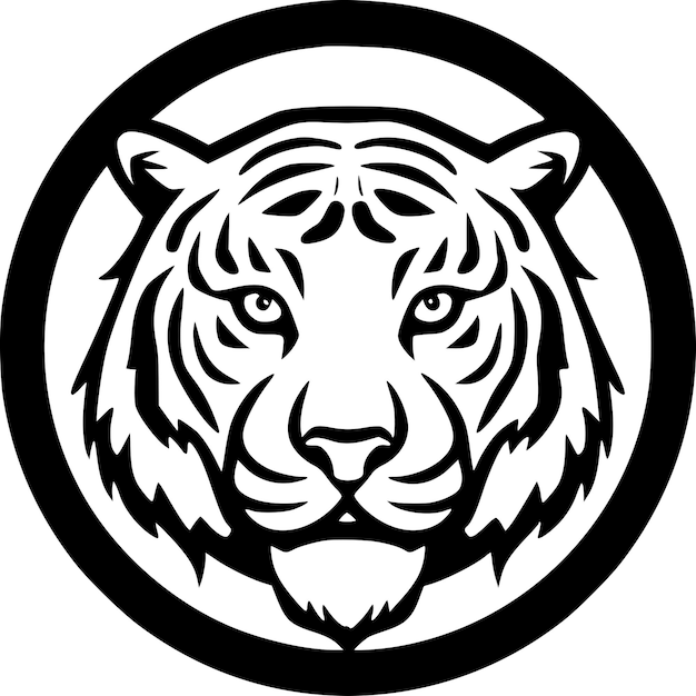Минималистская и плоская векторная иллюстрация логотипа Тигра