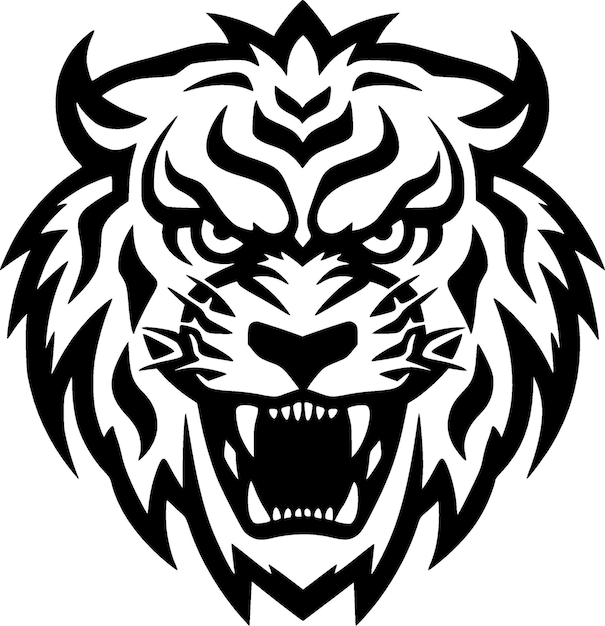 Tiger Minimalist and Flat Logo Vector illustration