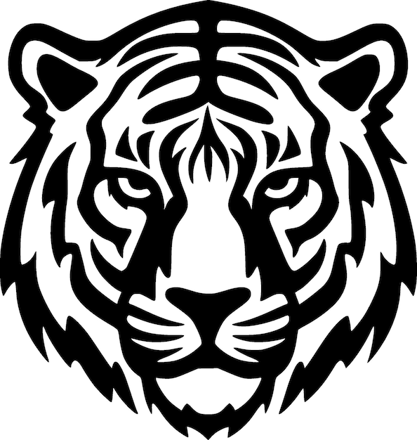 Tiger Minimalist and Flat Logo Vector illustration