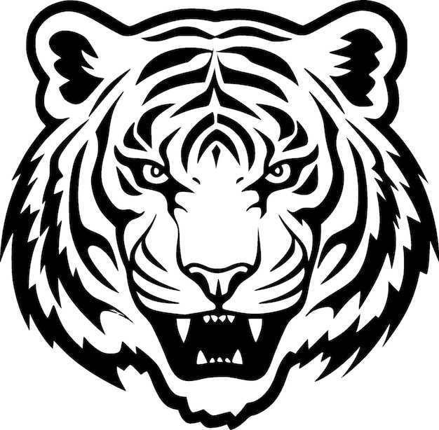 Tiger Minimalist and Flat Logo Vector illustration