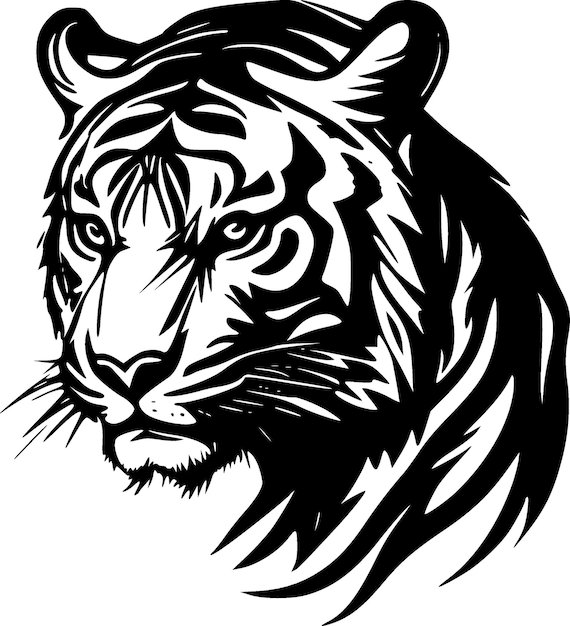 Tiger Minimalist and Simple Silhouette Vector illustration