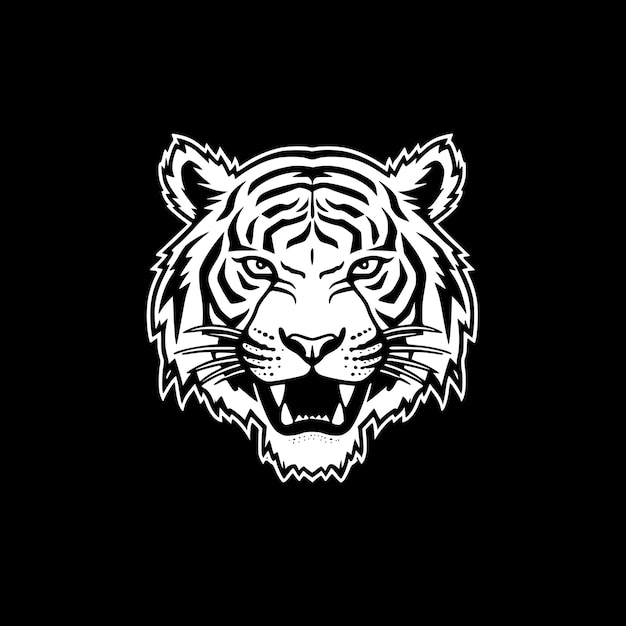 Tiger Minimalist and Simple Silhouette Vector illustration