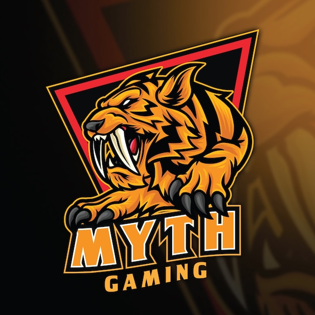 Tiger myth esport logo sjabloon