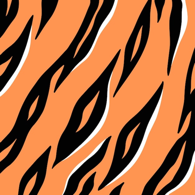 Tiger pattern background abstract wild animal skin print design flat vector illustration