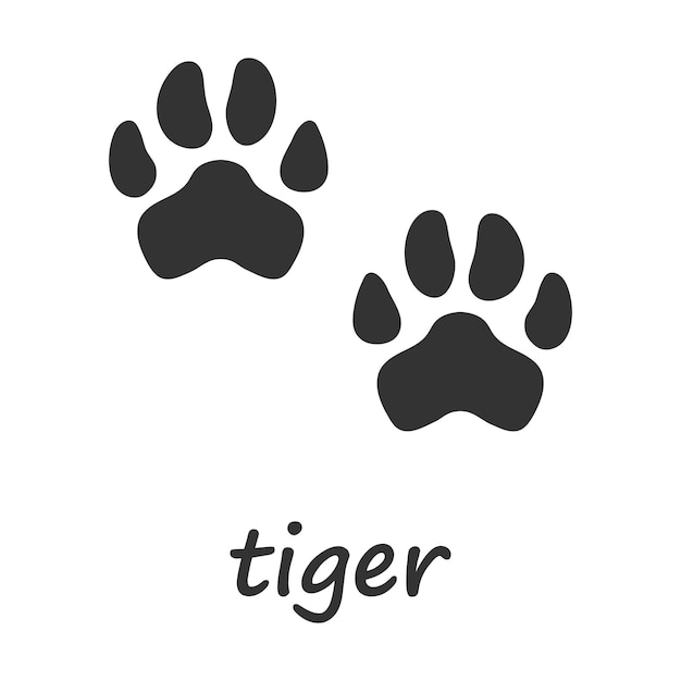 Tiger paws Tiger paw print Vector illustration