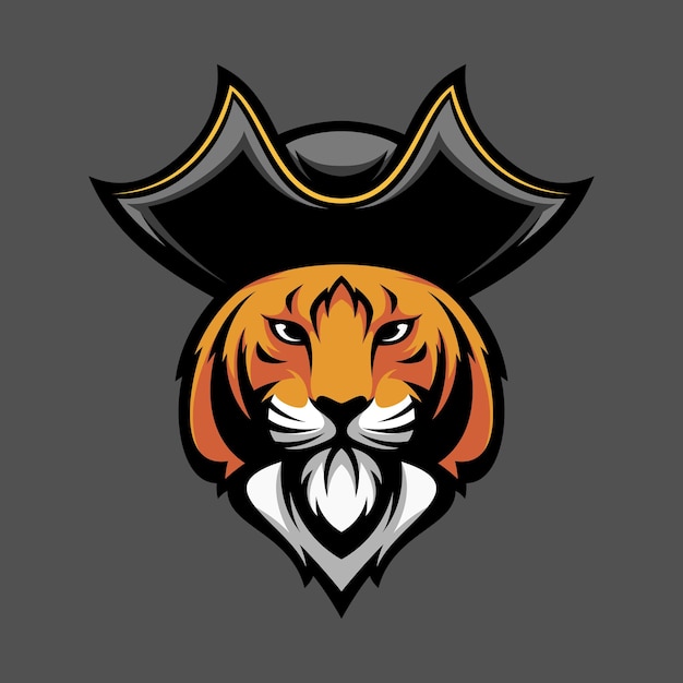 Tiger pirates mascot design vector