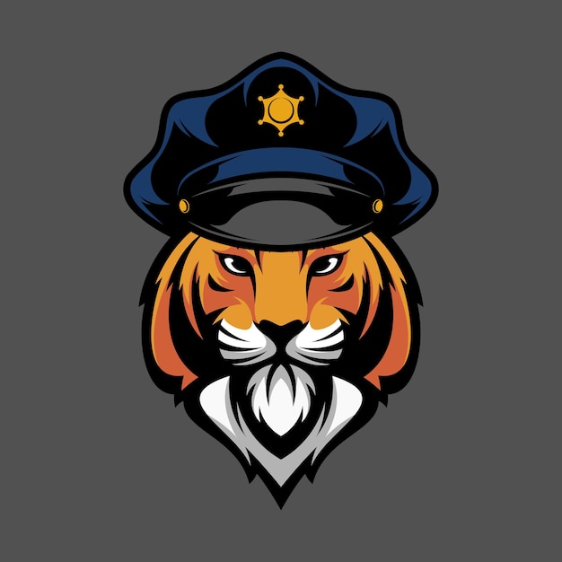 Tiger police mascot design vector