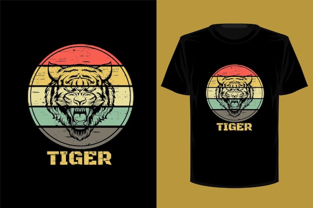 Tiger retro vintage t shirt design