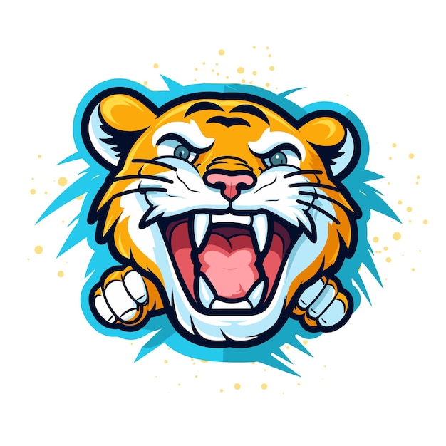 虎の轟音漫画 t シャツ デザインのベクトル
