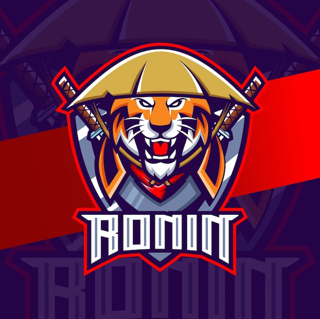 Tiger ronin mascotte esport-logo