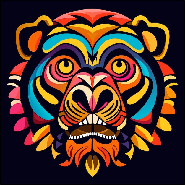 Гордость тигра: симфония ярких цветов в формате EPS