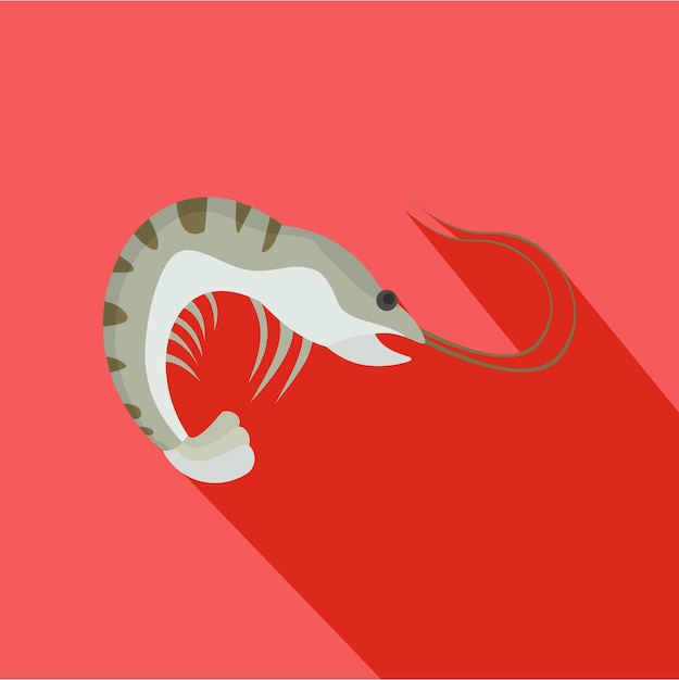 Tiger shrimp icon Flat illustration of tiger shrimp vector icon for web