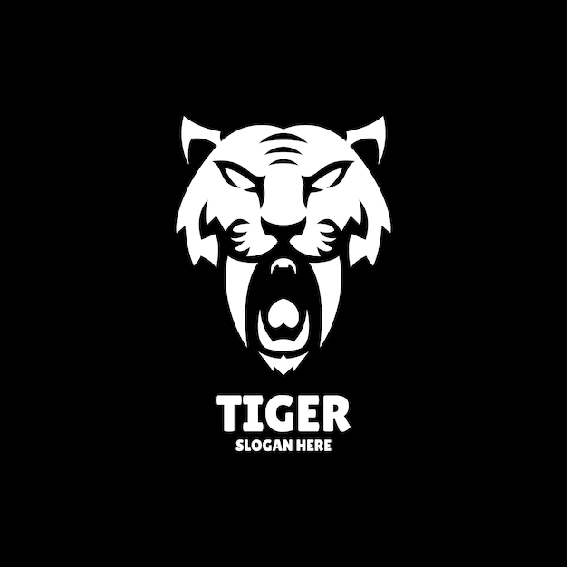 Иллюстрация дизайна логотипа с силуэтом тигра
