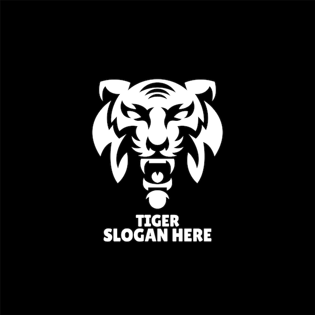Vector tiger silhouette logo design illustration