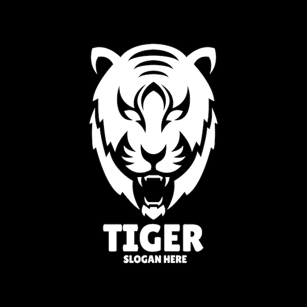 Tiger silhouette logo ontwerp illustratie