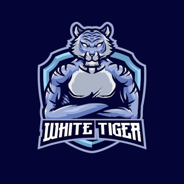 Vector tiger silver mascot logo template