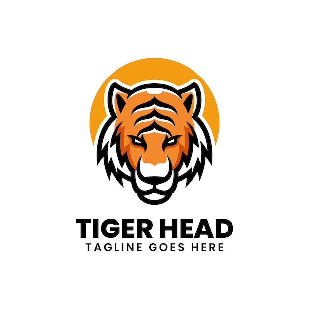 タイガーのシンプルなマスコットのロゴデザイン