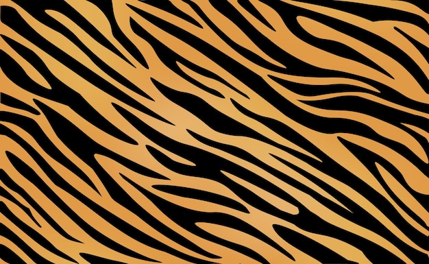 Texture of bengal tiger fur, orange stripes pattern. Animal skin print.  Safari background. Vector Stock Vector