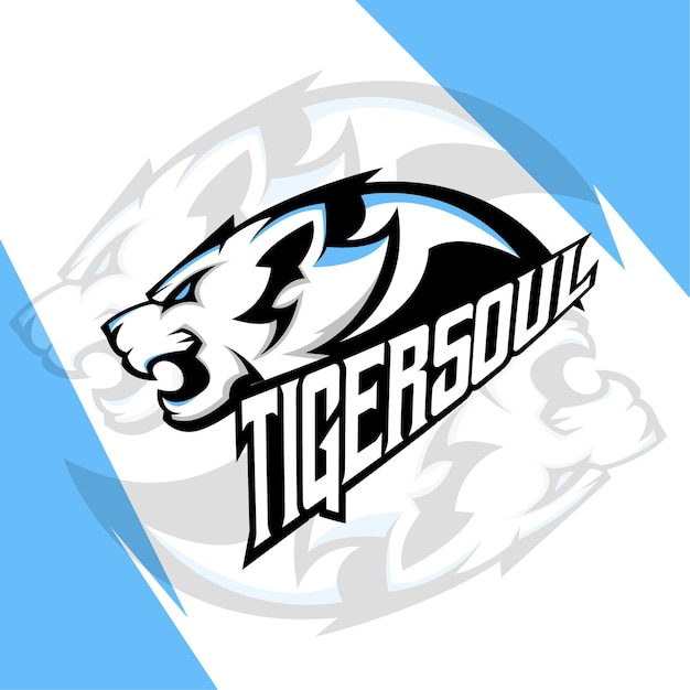 Дизайн логотипа талисмана tiger soul esport