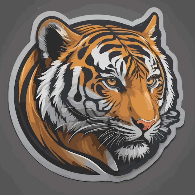 Vector tiger sticker design clipart vector on a white background