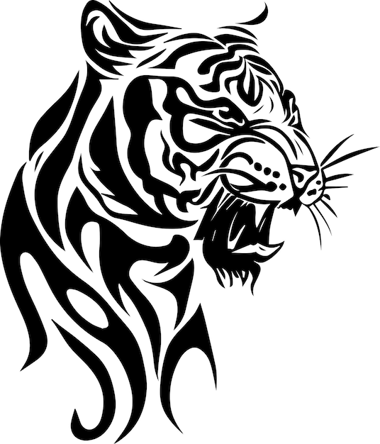 Tiger tattoo design illustration