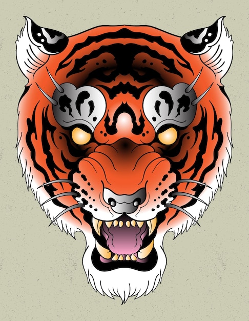 Tatuaggio tigre flash neo tradizionale