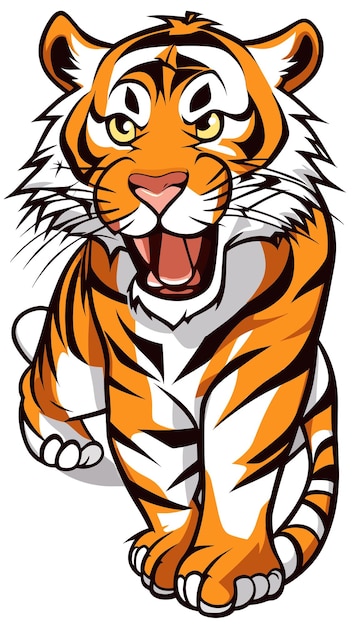 Tiger tekenen cartoon kunstwerk vector