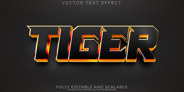 Tiger text effect editable gamer and fire text style