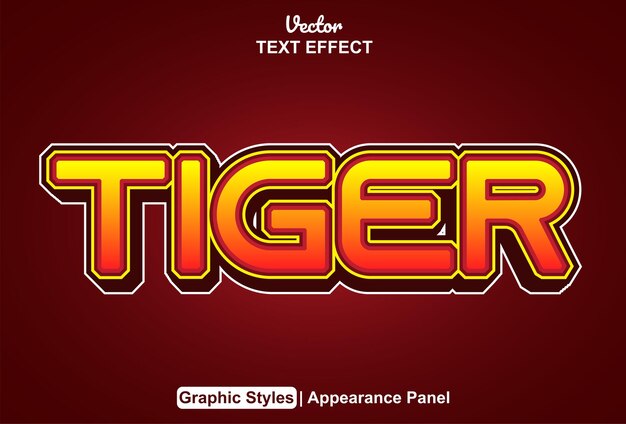 Tiger text effect with graphic style and editable