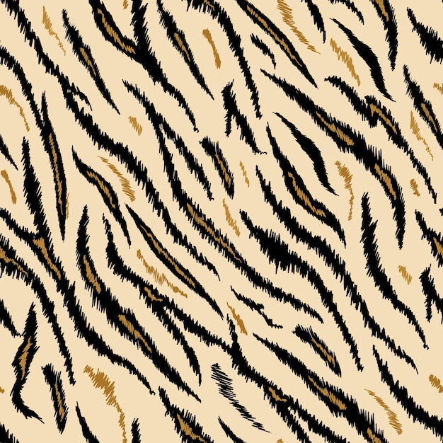 Vector tiger texture seamless animal pattern. striped fabric background tiger skin. fashion abstract design print for wallpaper, decor. vector illustration