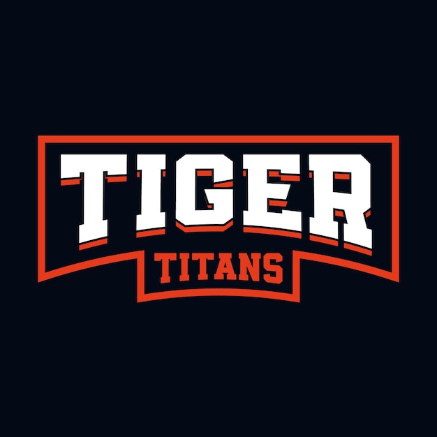 Vettore titani tigre sport ed esport testo logo design effetto testo modificabile vettore premium