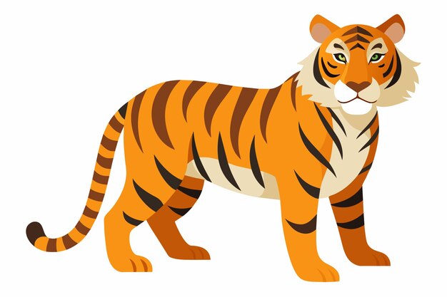 Vettore illustrazione vettoriale di tigri isolata su uno sfondo pulito