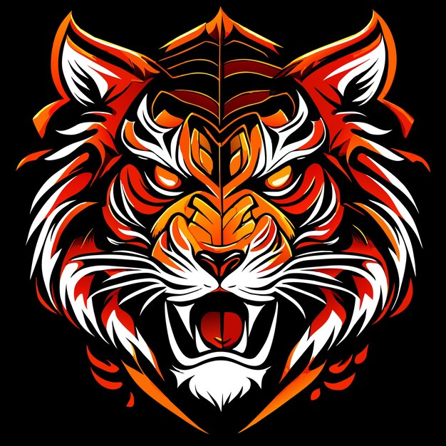 Premium Vector | Tiger vector illustration with geometric shapes