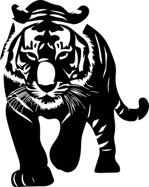 Tiger line art vector silhouette Stock Photo - Alamy