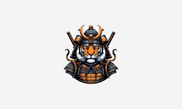 tiger wearing uniform samurai vector mascot design