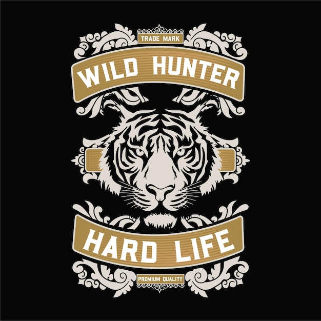 Vector tiger wild hunter vector