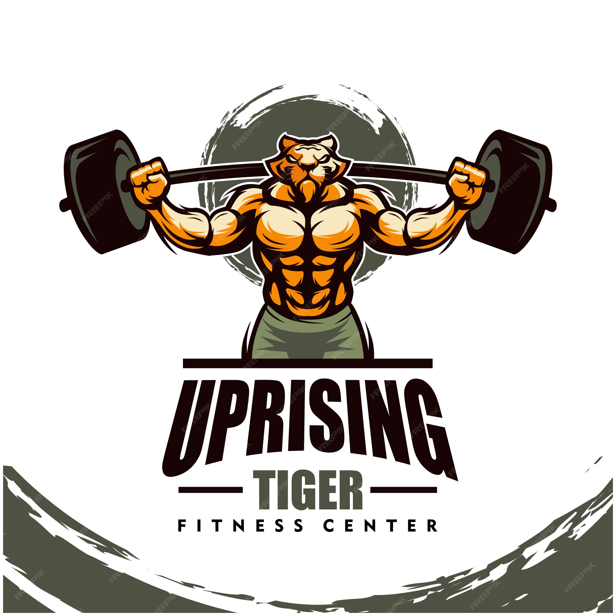 Agrarisch Rijk manipuleren Premium Vector | Tiger with strong body, fitness club or gym logo.