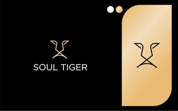 Tiger Yoga monogram logo vector