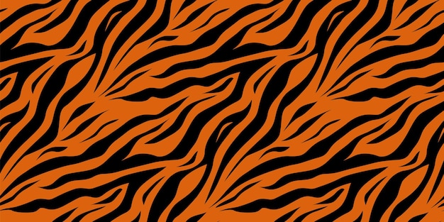 Tiger or zebra fur repeating texture Seamless vector pattern