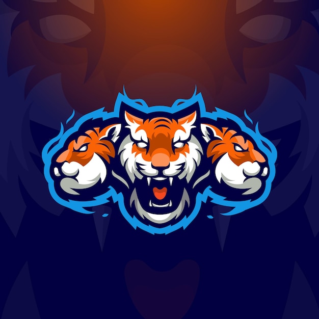 Tigers Esport 마스코트 로고 디자인 일러스트