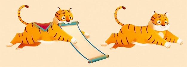 Tigers performing leaping trick