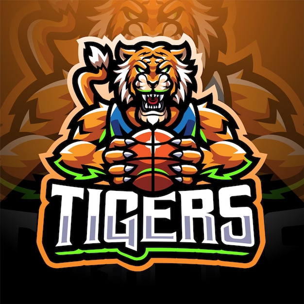 Vector tigers sport esport mascot logo design